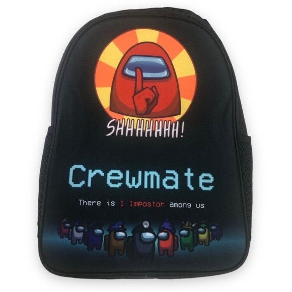 Among Us Crewmate Black Large Spacious Zip Closure Adjustable Backpack